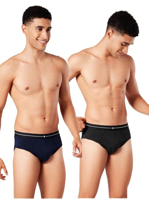 the souled store black & navy briefs - pack of 2