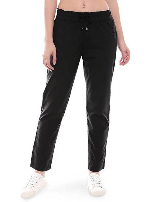 the souled store black regular fit pants