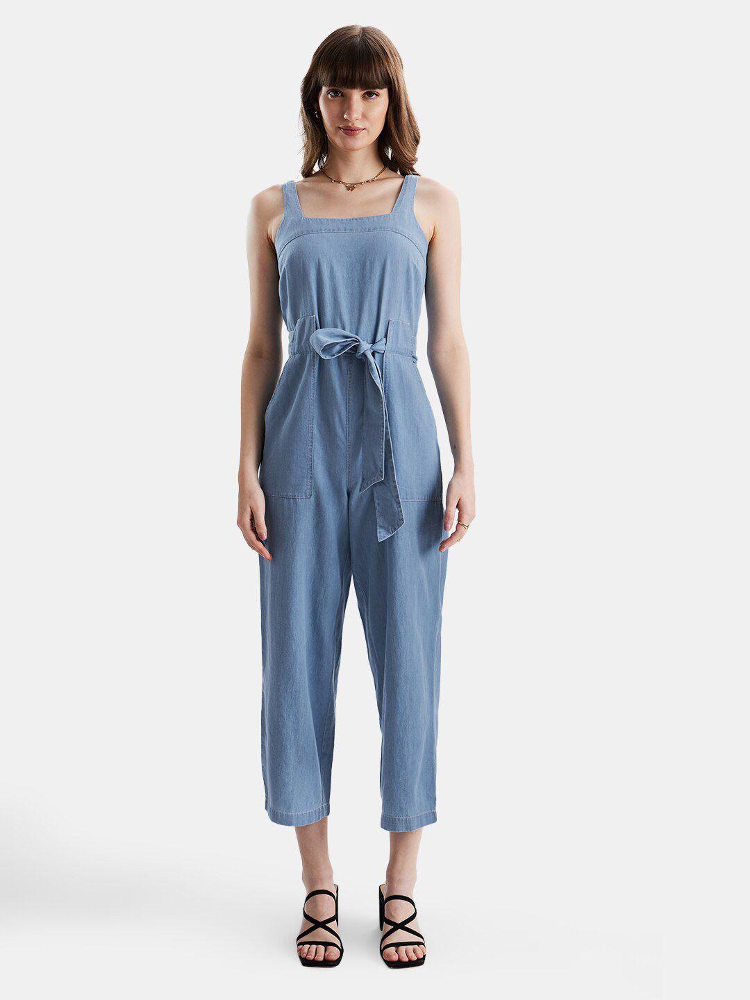 the souled store blue basic jumpsuit