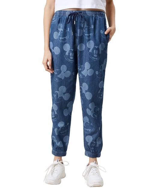 the souled store blue printed joggers