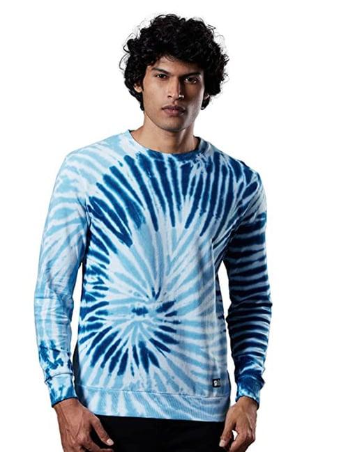 the souled store blue spiral vortex print sweatshirt