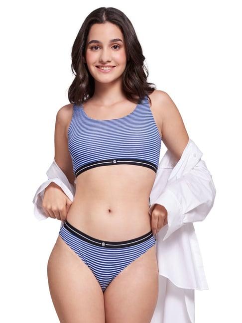 the souled store blue striped hipster panty