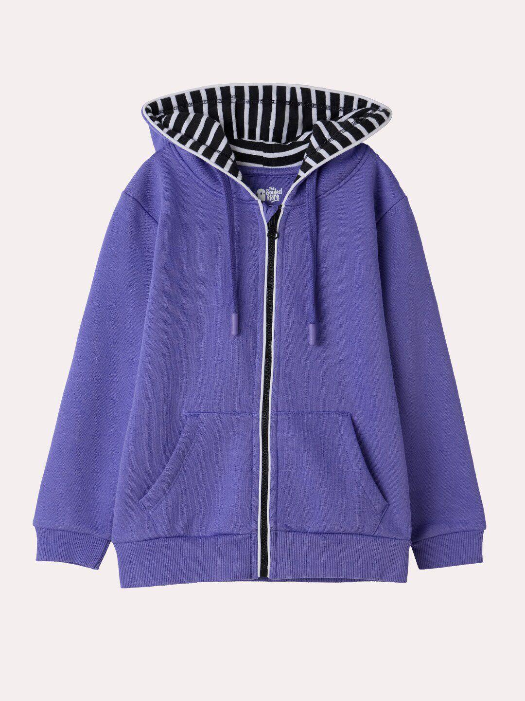the souled store boys hooded front-open sweatshirt