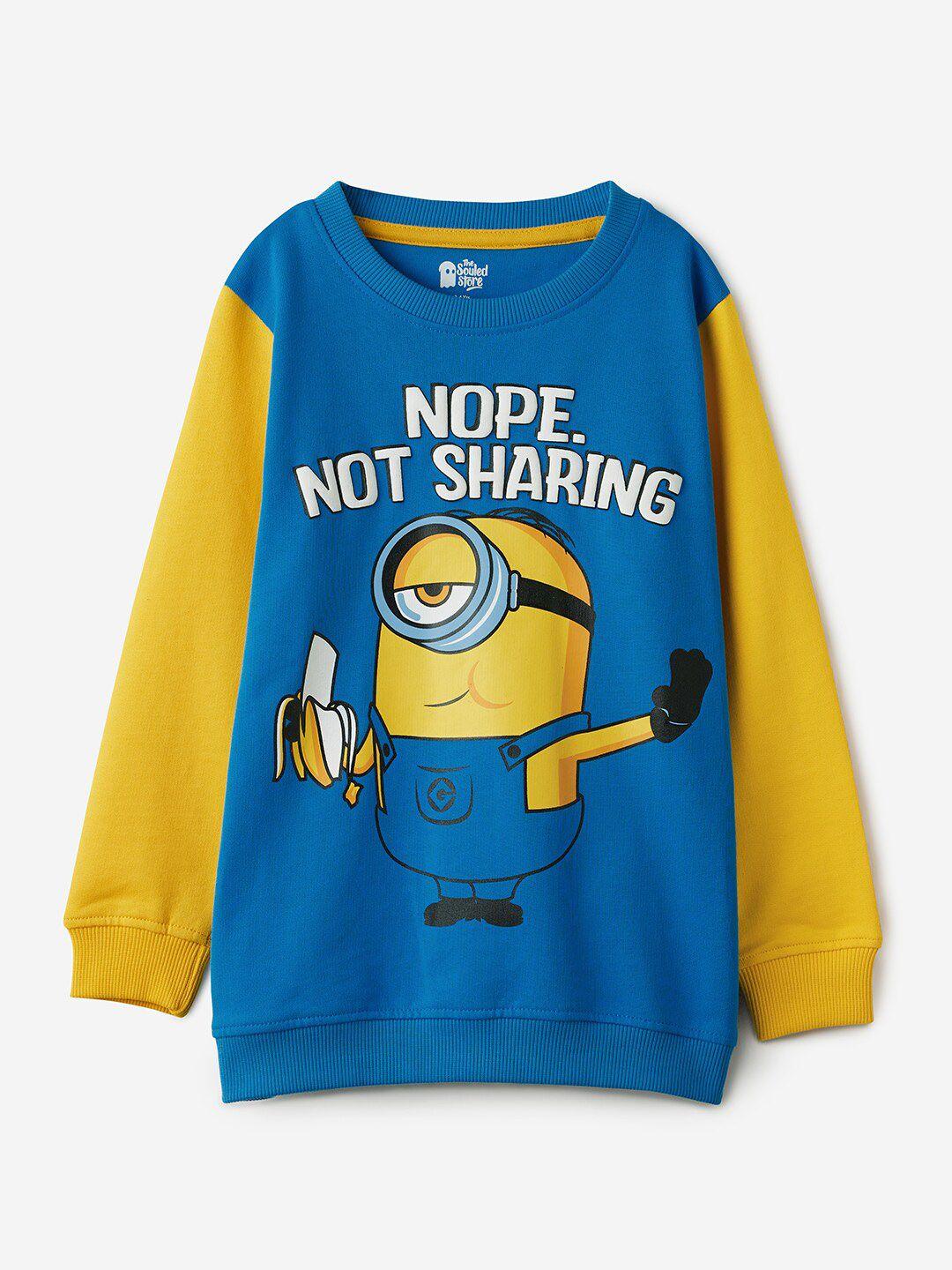 the souled store boys minions printed pure cotton pullover