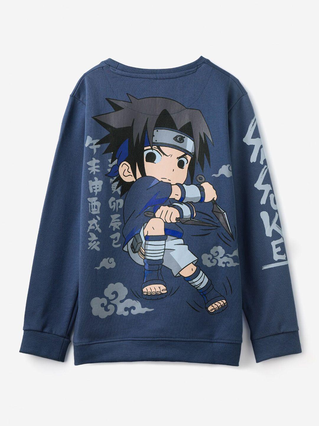 the souled store boys naruto sasuke printed pullover sweatshirt