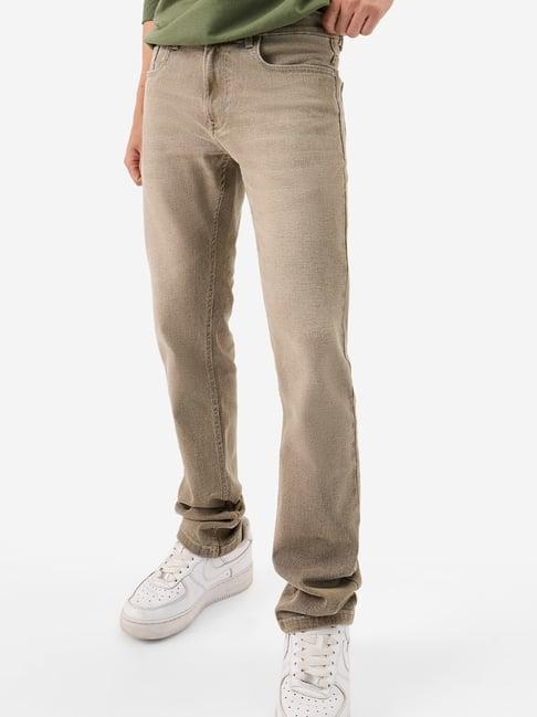 the souled store brown slim fit jeans