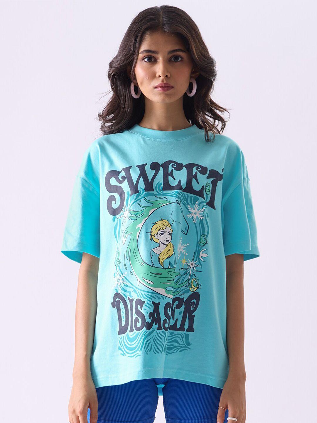 the souled store disney typography printed cotton t-shirt