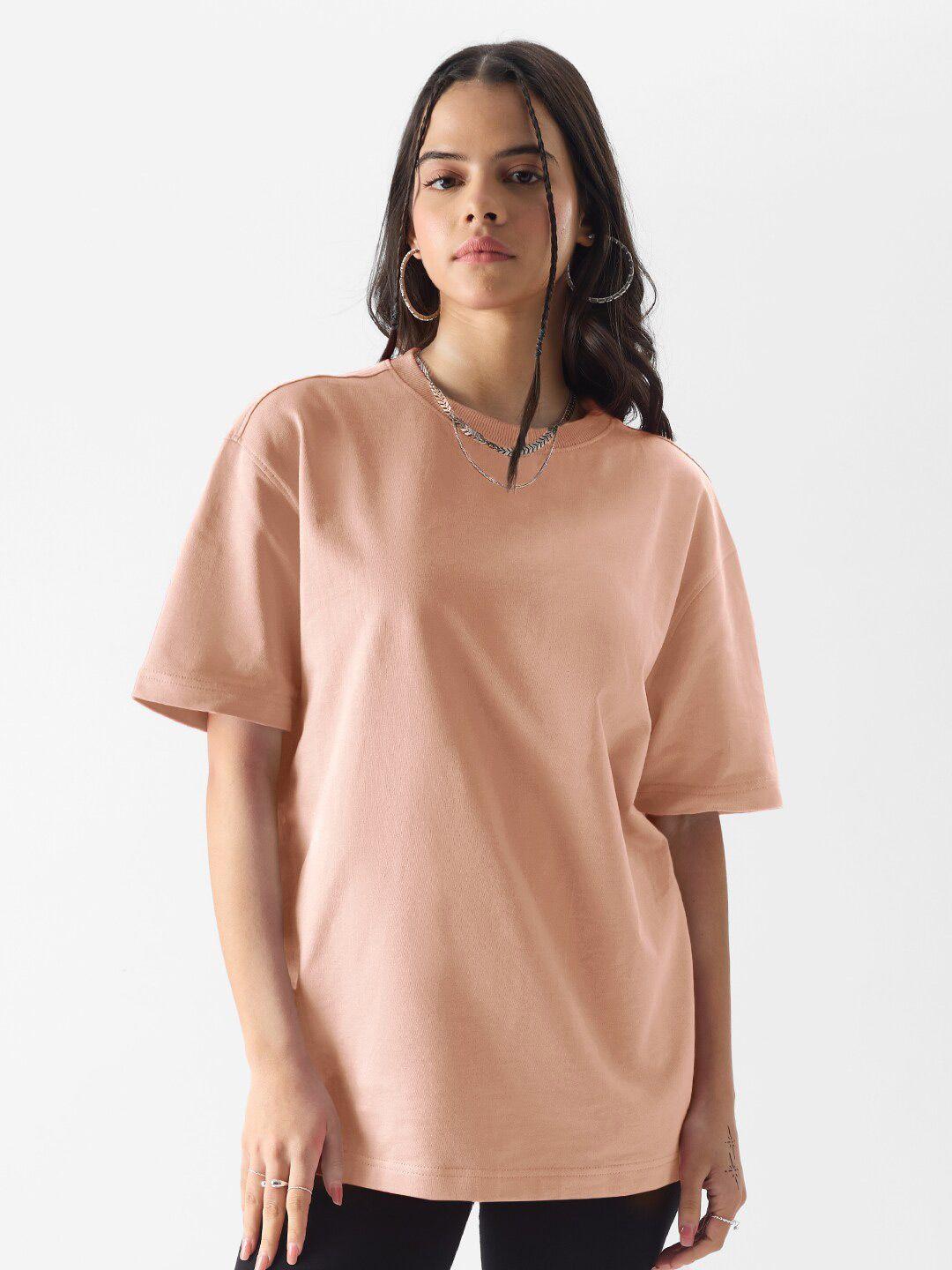 the souled store drop shoulder oversized pure cotton t-shirt