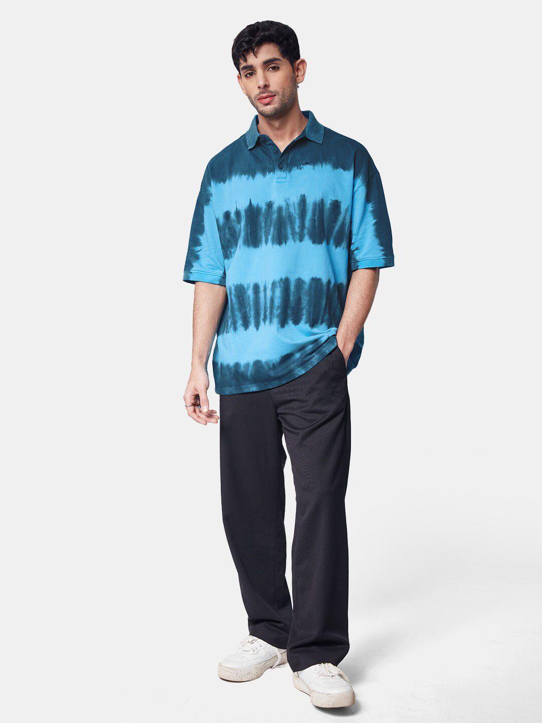 the souled store dyed polo collar oversize oversized t-shirt