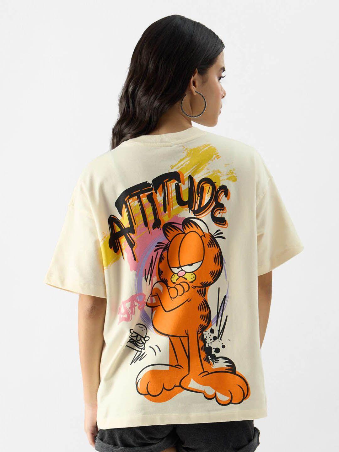 the souled store graphic printed pure cotton oversized t-shirt