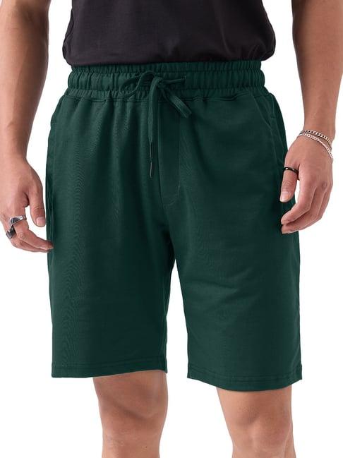 the souled store green regular fit shorts