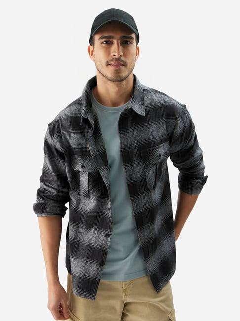 the souled store grey regular fit shirt