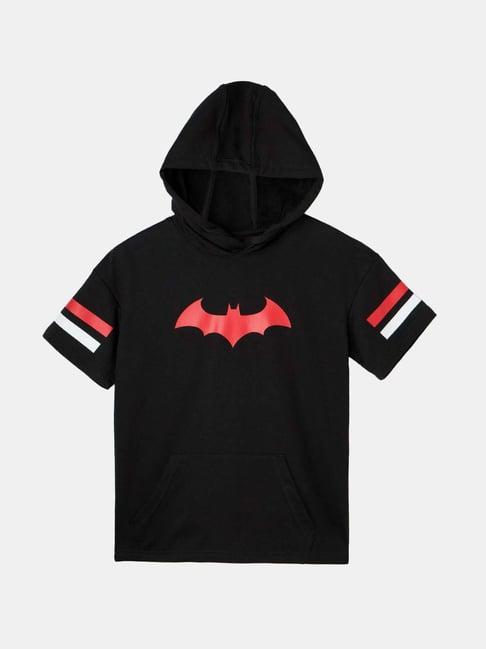 the souled store kids black cotton printed batman t-shirt