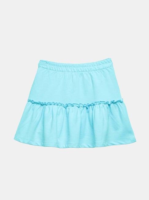the souled store kids blue cotton regular fit skirt
