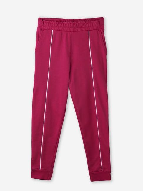 the souled store kids pink solid joggers