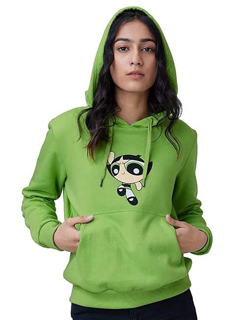 the souled store light green printed hoodie