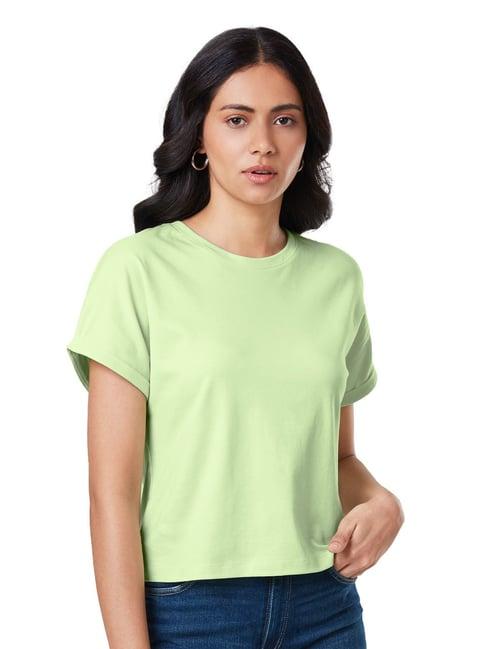 the souled store light green regular fit t-shirt