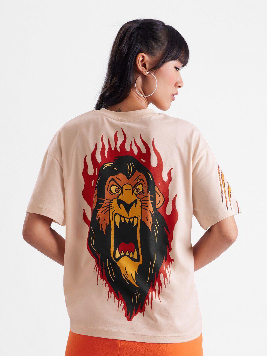 the souled store lion king graphic printed pure cotton t-shirt