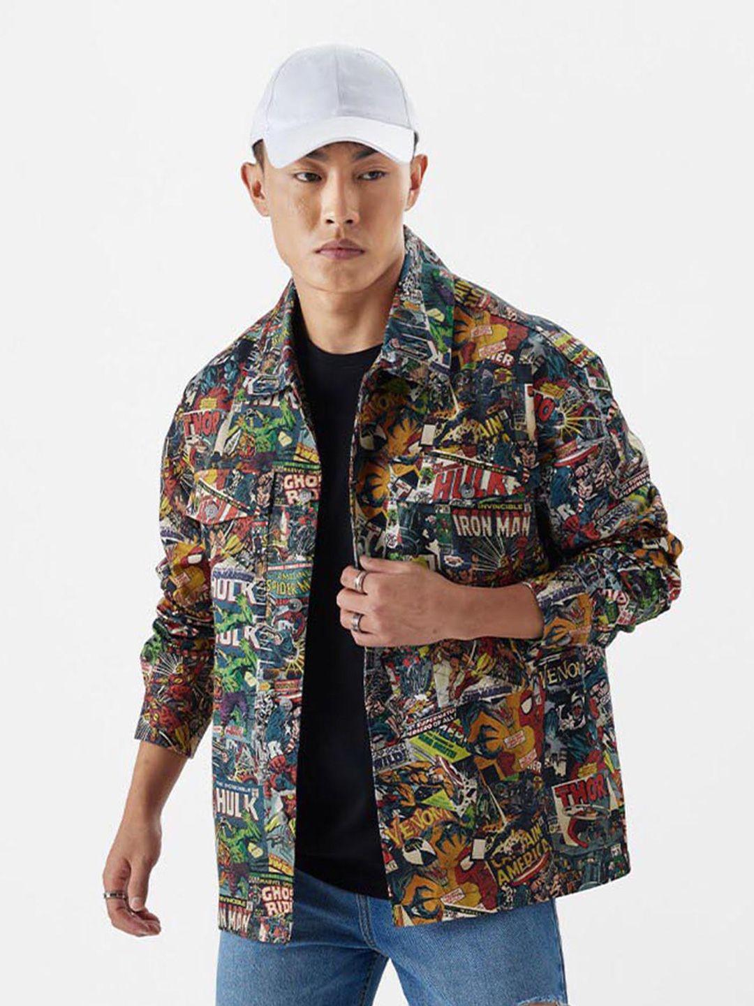 the souled store marvel printed opaque oversized casual shirt