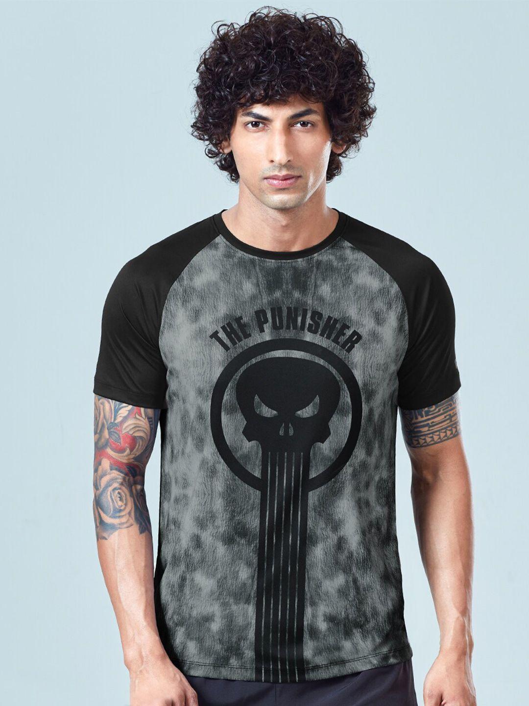 the souled store men black printed t-shirt