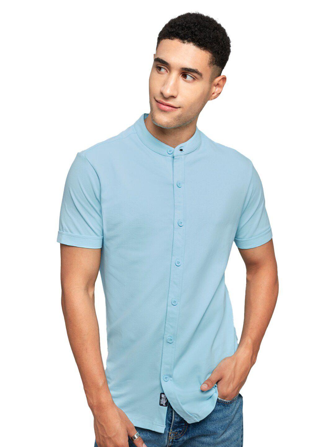 the souled store men blue casual shirt