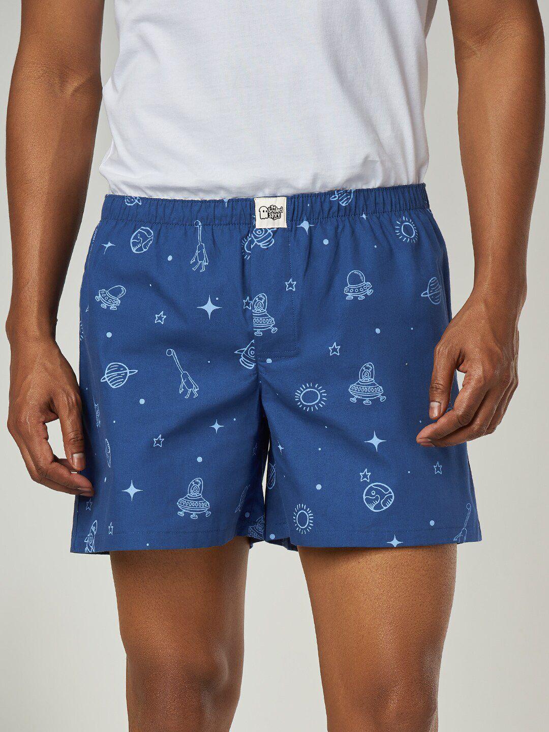the souled store men blue printed boxers