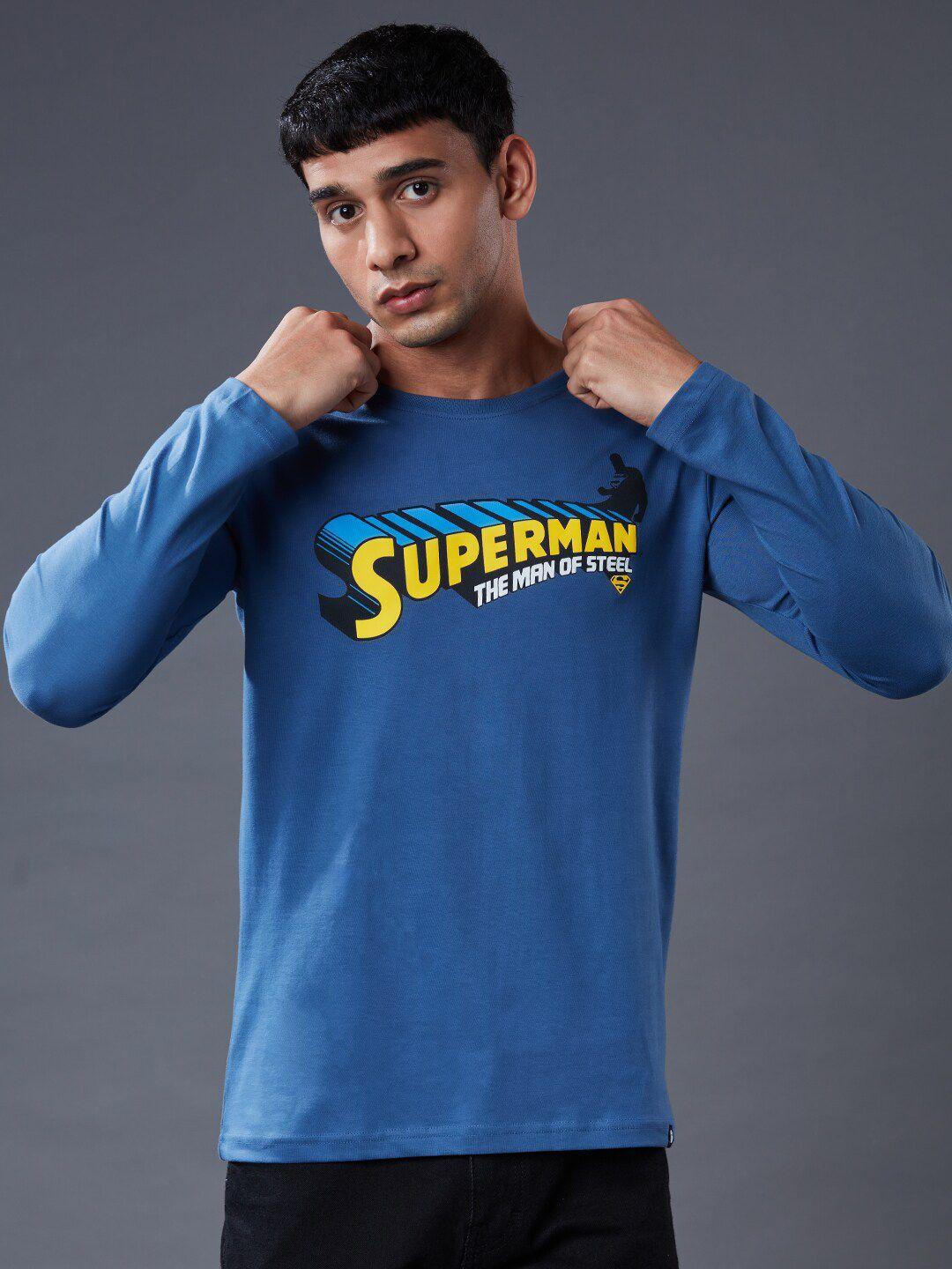 the souled store men blue superman printed t-shirt