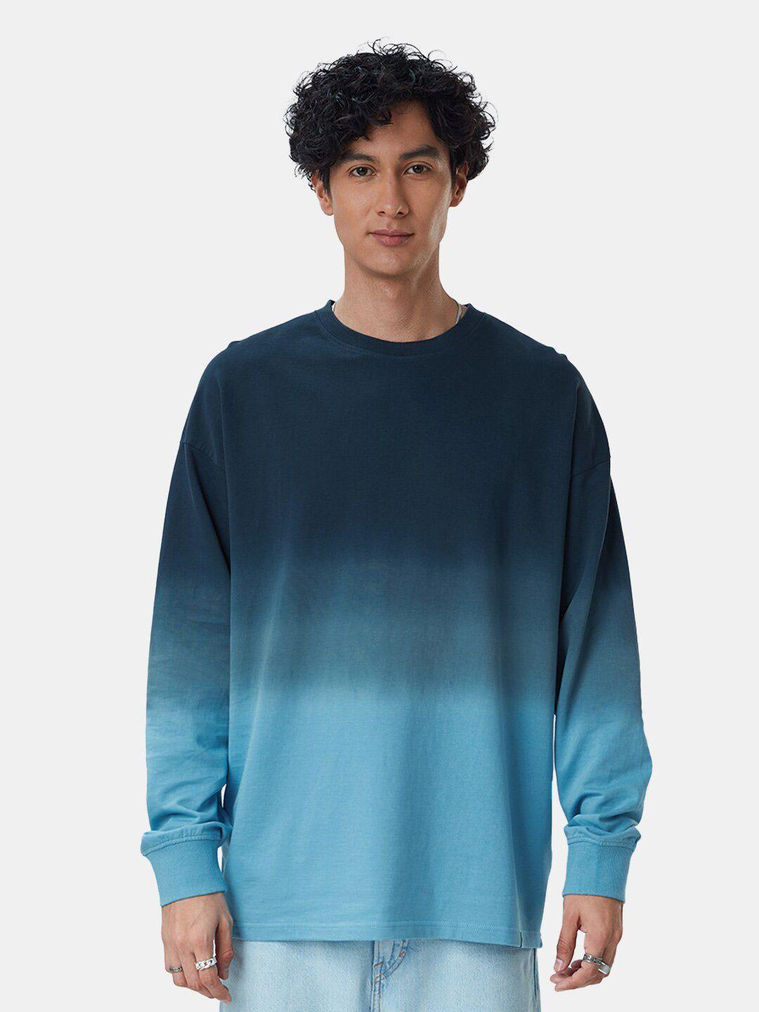 the souled store men dyed pure cotton oversized t-shirt