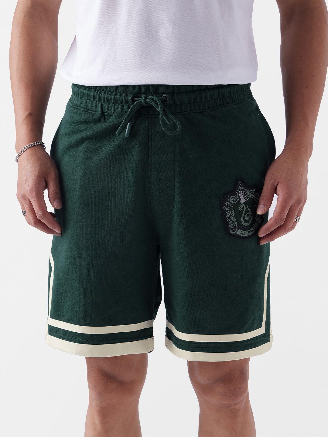the souled store men graphic printed mid-rise pure cotton shorts