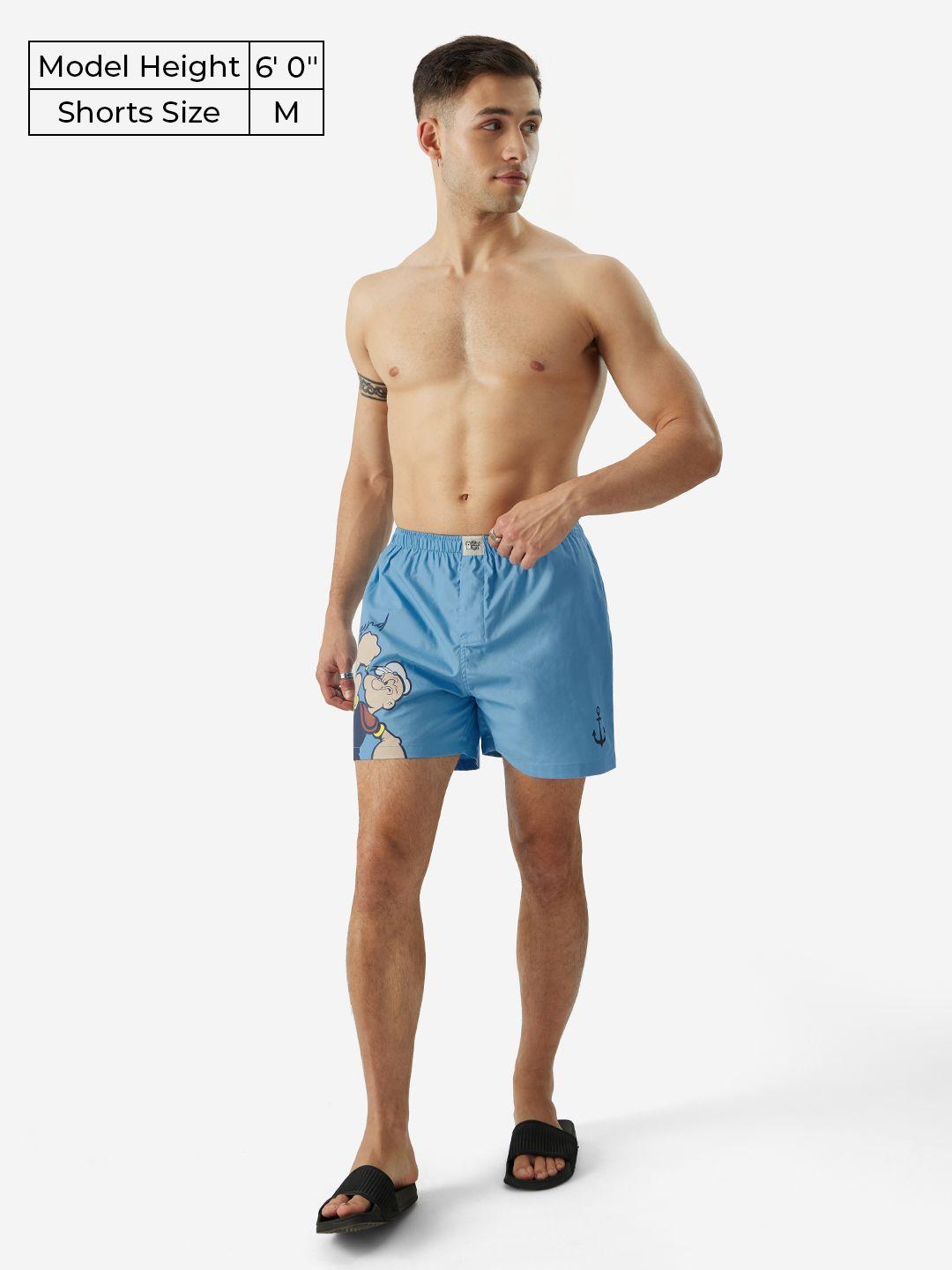 the souled store men graphic printed pure cotton boxers