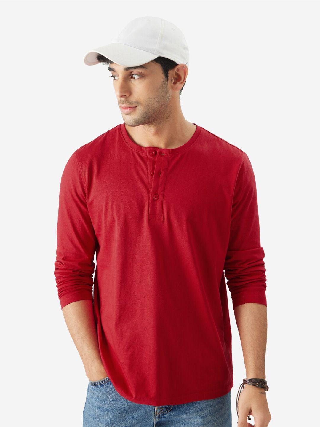 the souled store men henley neck t-shirt