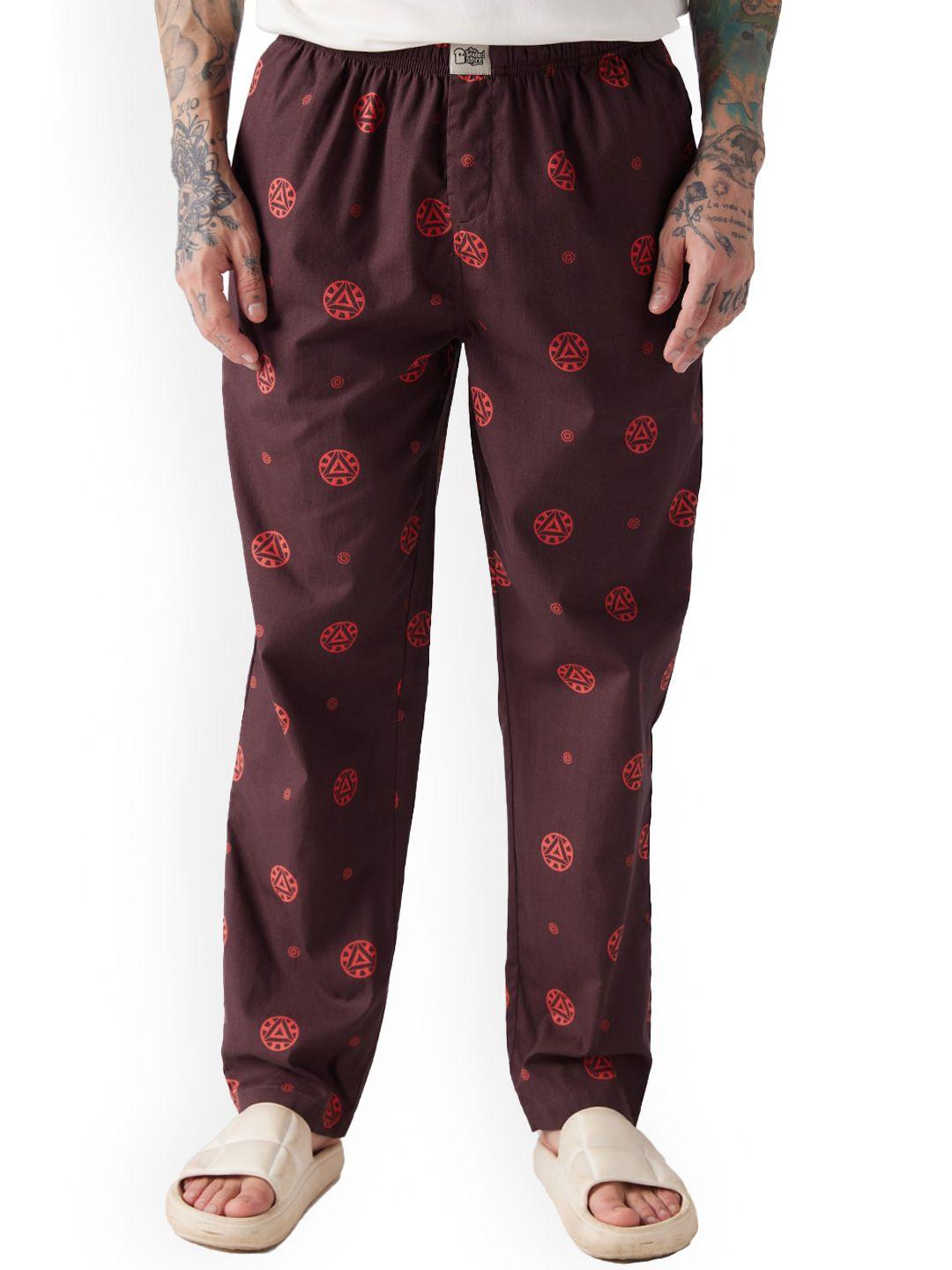 the souled store men iron man printed pure cotton straight lounge pants