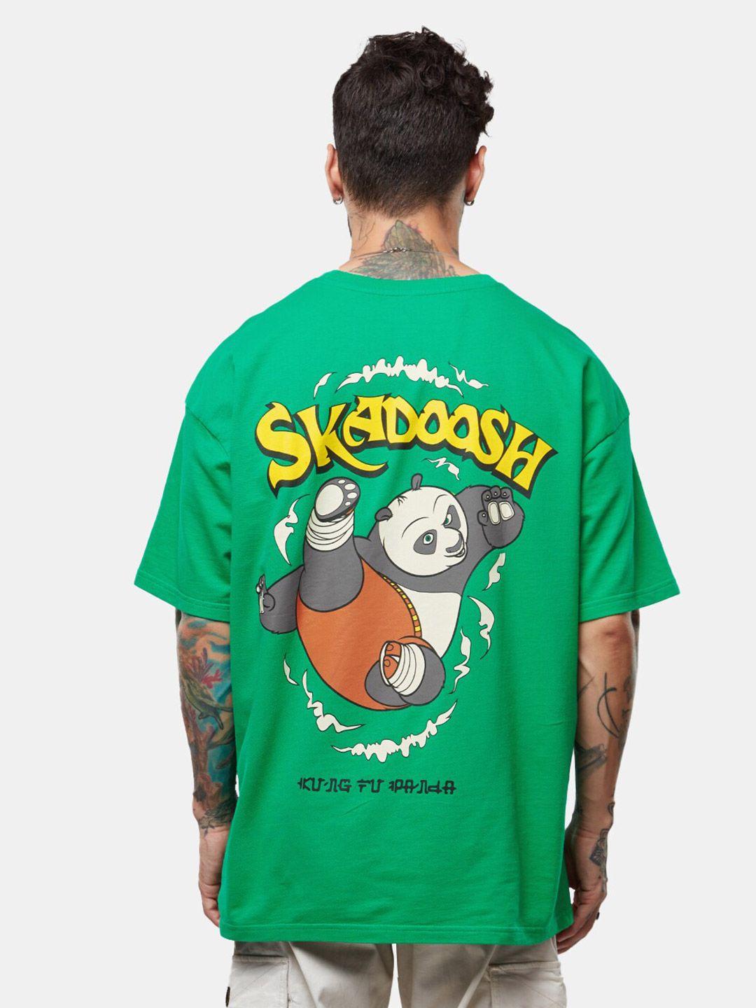 the souled store men kung fu panda: skadoosh printed oversized t-shirt