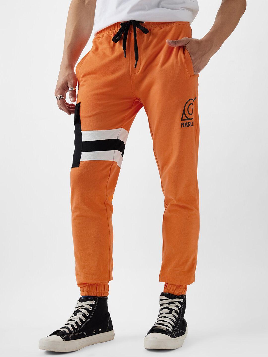 the souled store men naruto printed cotton mid-rise joggers