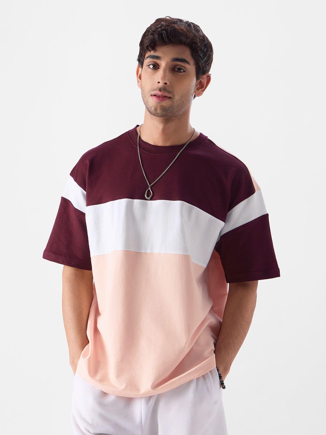 the souled store men pink polo collar pockets t-shirt