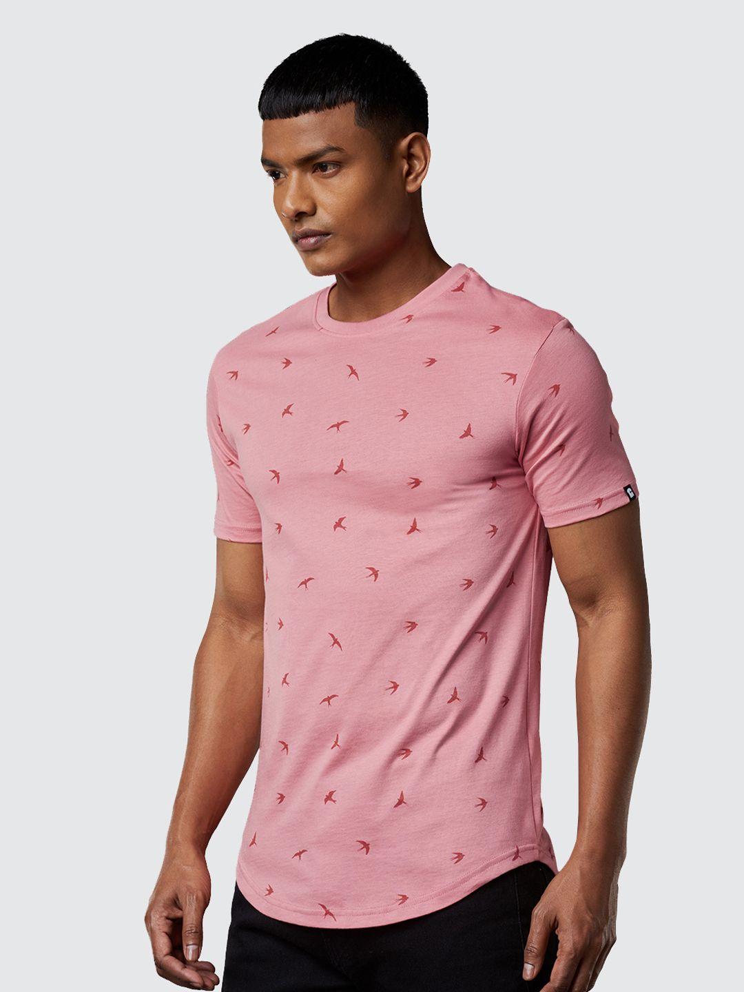 the souled store men pink printed t-shirt