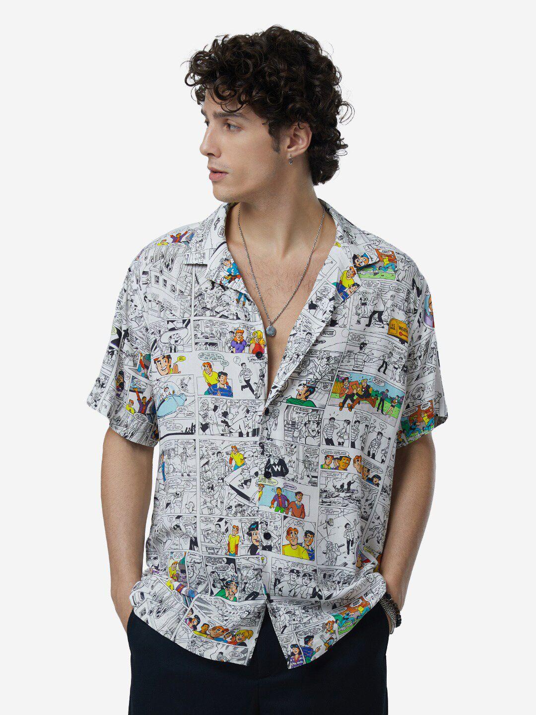 the souled store men printed casual shirt