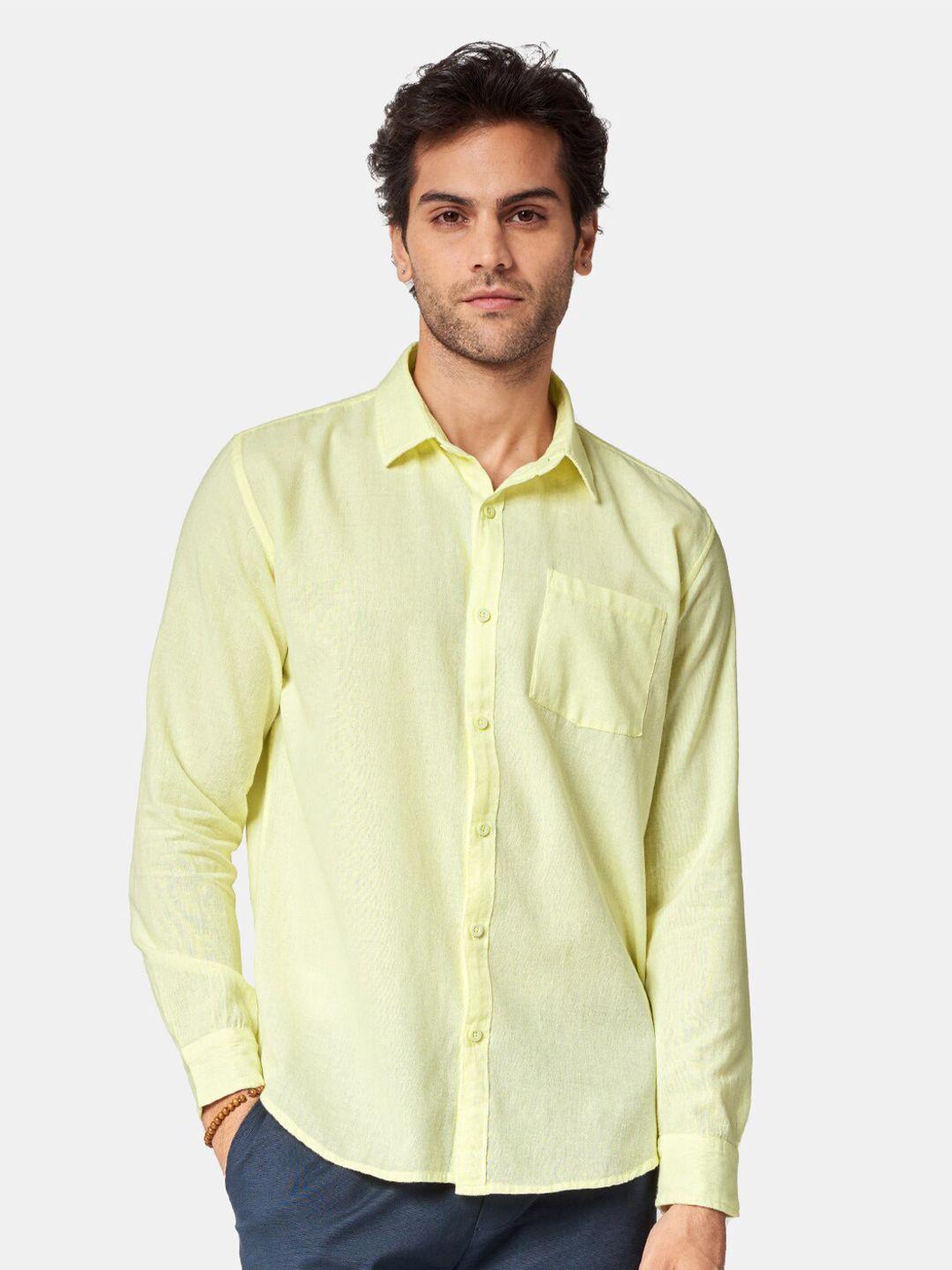the souled store men regular fit solid cotton casual shirt