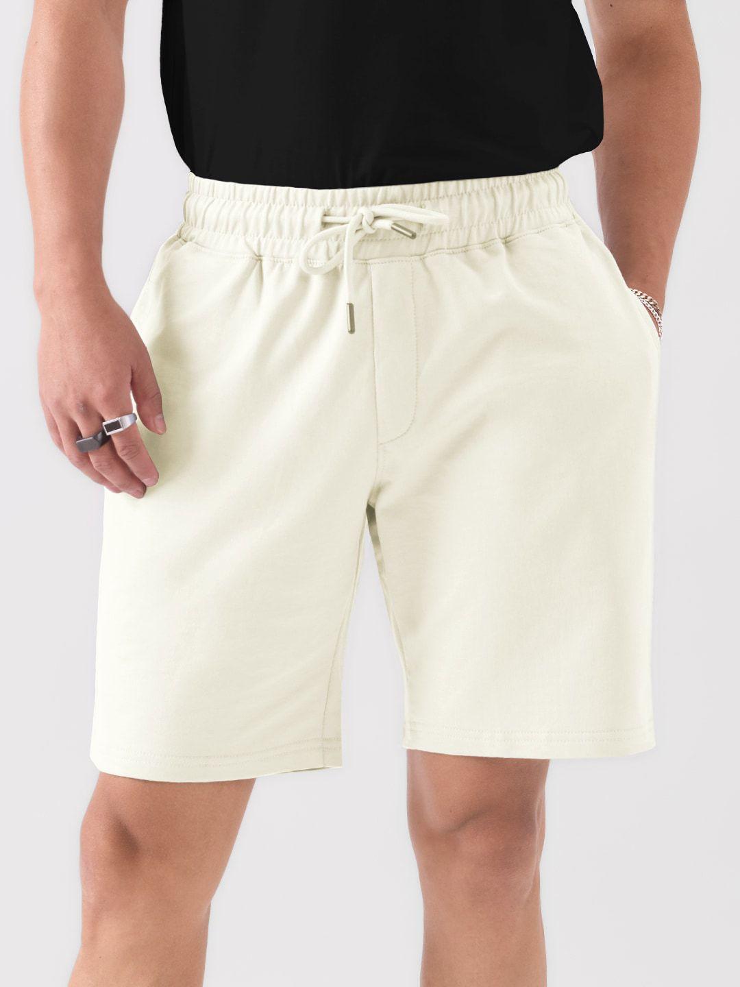 the souled store men white mid-rise casual shorts