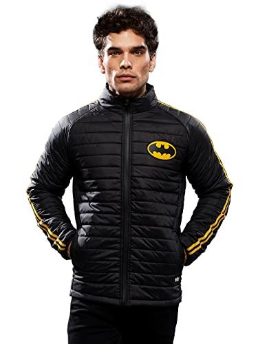 the souled store mens & boys 100% cotton official batmanclassic logo black printed puffer jackets (large)