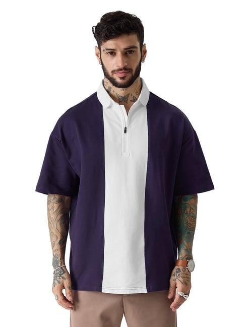 the souled store multicolor loose fit oversized polo t-shirt