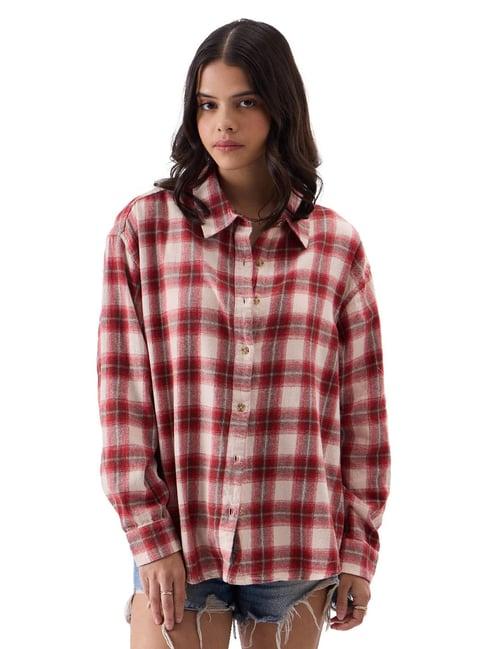 the souled store multicolor plaid check shirt