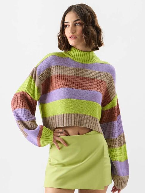 the souled store multicolored color-block sweater