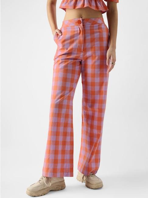 the souled store multicolored cotton chequered pants