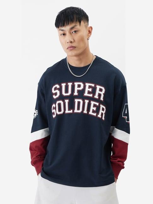 the souled store multicolored cotton loose fit captain america : the super soldier printed t-shirts