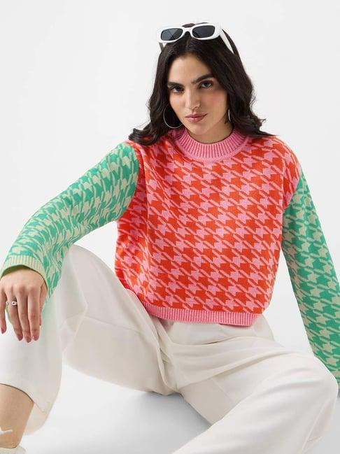 the souled store multicolored printed sweater