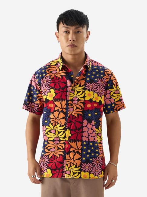 the souled store multicolored regular fit printed shirt