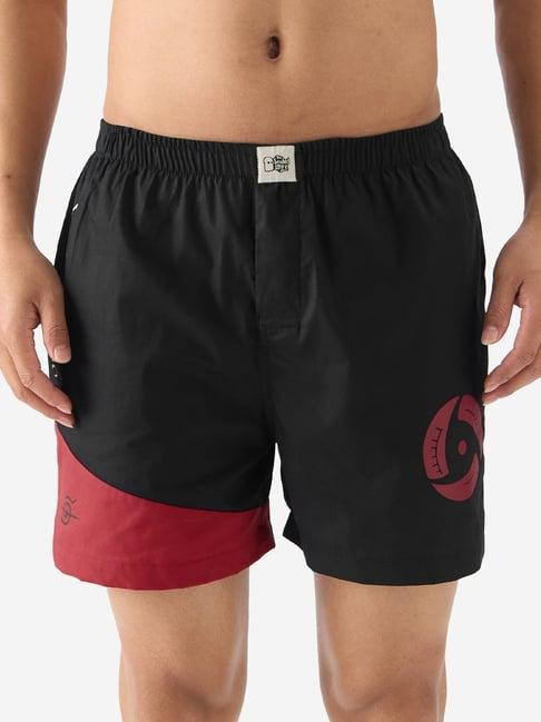 the souled store naruto: itachi black regular fit boxer shorts