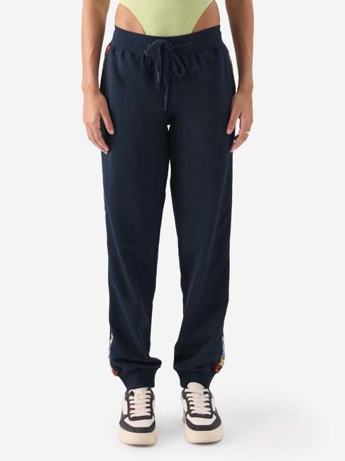 the souled store navy cotton printed joggers