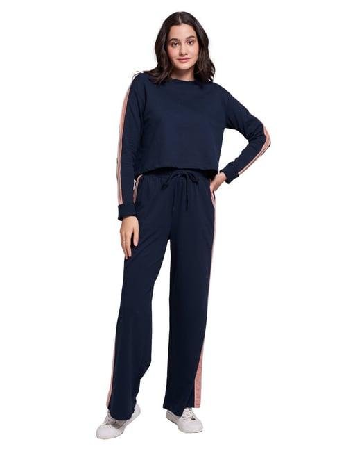 the souled store navy full sleeves top with pants